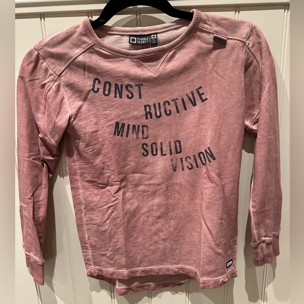 TUMBLE ‘N DRY Boys Size 7/8 Pink & Black Long Sleeve Tee Shirt